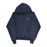 Reverse Weave Champion Hoodie - Small Navy Cotton
