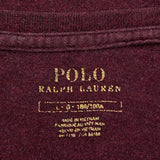 Polo By Ralph Lauren T-Shirt - Large Burgundy Cotton