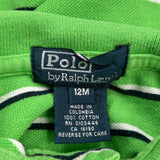 Age 12 Months Polo By Ralph Lauren Striped Playsuit - 3XS Green Cotton