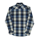 Wrangler Checked Flannel Shirt - Medium Blue Cotton