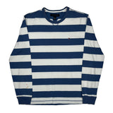 Tommy Hilfiger Striped Long Sleeve T-Shirt - Large Blue Cotton
