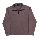 Polo By Ralph Lauren 1/4 Zip - Large Brown Cotton