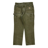 Carhartt Double Knee Carpenter Pants - 34W 29L Green Cotton