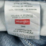 Wrangler Carpenter Shorts - 34W 10L Blue Cotton