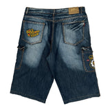 Avon Celli Cargo Shorts - 38″ Waist Acid Wash Denim