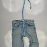 501 Levis Jeans - 34W 30L Light Wash Denim
