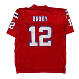 New England Patriots Reebok #12 Brady Football Jersey - XL Red Polyester