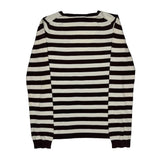 Lacoste Striped Sweater - Small Black & White Cotton