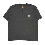 Carhartt Henley T-Shirt - XL Gray Cotton