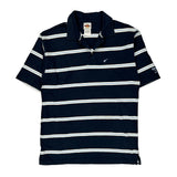 Hard Rock Cafe Striped Polo Shirt - Large White Cotton