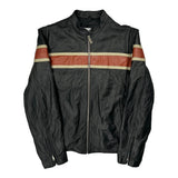 Wilsons Leather Striped Leather Jacket - Large Black Leather