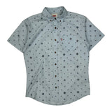 Levis Short Sleeve Shirt - Small Blue Cotton
