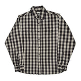 Lee Checked Flannel Shirt - Large Black & White Cotton