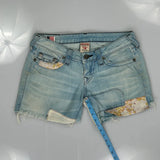 True Religion Denim Shorts - 29W UK 8 Light Wash Denim