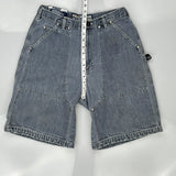 Phat Farm Double Knee Denim Shorts - 32W 11L Grey Denim