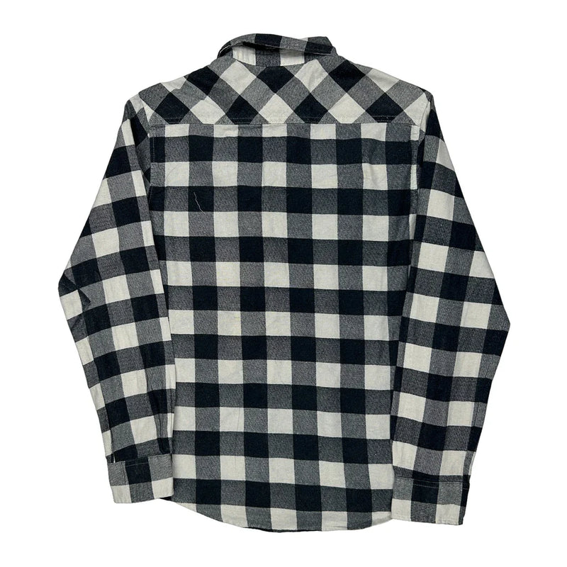 Identic Checked Flannel Shirt - Small Black & White Cotton