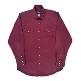 Wrangler Shirt - Large Burgundy Cotton