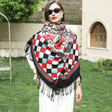 Anyyou 100% Pure Merino Wool Mix Color Poncho for Women Winter Large Scarf Pashmina Shawl Bandana Neck Wrap