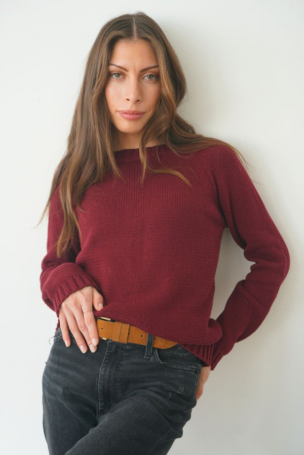 Sloane Crewneck in Burgundy