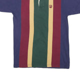 DUCKHEAD Mens Blue Green & Burgundy Striped Short Sleeve Polo Shirt XL Cotton