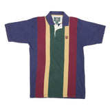 DUCKHEAD Mens Blue Green & Burgundy Striped Short Sleeve Polo Shirt XL Cotton