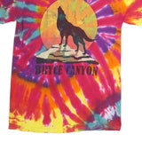 BODY RAGS Mens Multicolour Tie Dye Wolf Graphic T-Shirt S Short Sleeve Crew Neck