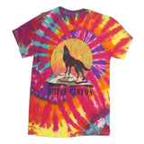 BODY RAGS Mens Multicolour Tie Dye Wolf Graphic T-Shirt S Short Sleeve Crew Neck