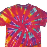 BODY RAGS Mens Multicolour Tie Dye Wolf Graphic T-Shirt S Short Sleeve Crew Neck