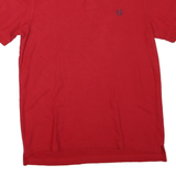 CHAPS Mens Red Short Sleeve Plain Polo Shirt M Classic Cotton Blend Comfort