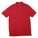 CHAPS Mens Red Short Sleeve Plain Polo Shirt M Classic Cotton Blend Comfort