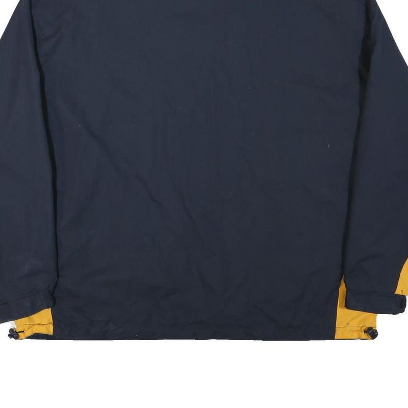 ALASKA Mens Navy Blue & Yellow Jacket XL Polyester Blend Plain Zip Casual