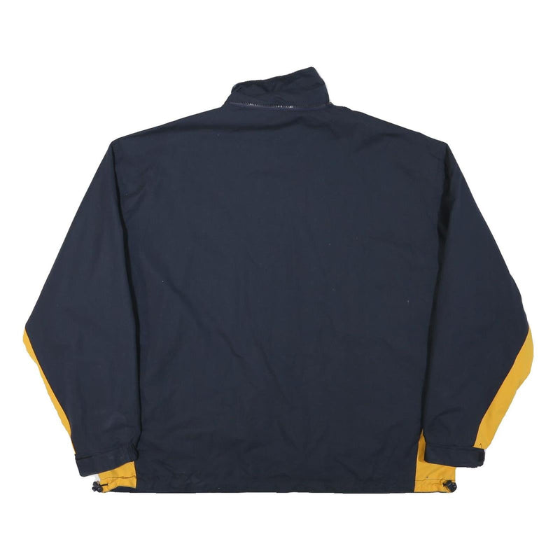 ALASKA Mens Navy Blue & Yellow Jacket XL Polyester Blend Plain Zip Casual