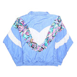 SUNTERRA Womens Blue Polyester Blend Zip Jacket L V Pattern Retro Style