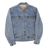 LEVI'S Mens Blue Denim Jacket S Cotton Blend Button Closure Classic Fit