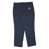 CARHARTT Mens Polyester Blend Navy Regular Straight Trousers W36 L30 Workwear