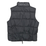 BENCH Womens Black Nylon Puffer Gilet M Sleeveless Zip Up Lightweight Warm