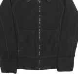 CALVIN KLEIN Womens Black Zip Jacket S Polyester Plain Logo Sleeve