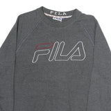 FILA Mens Grey Cotton Crew Neck M Sweatshirt Embroidered Logo Retro Style