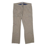 NORTH ROUTE Womens Polyester Blend Beige Regular Fit Straight Trousers W38 L32