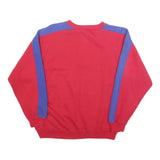 STUDIO SPORTIF Womens Red & Blue Sweatshirt M Button Neck Cotton Blend Comfort