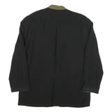 SCHNEIDERS Mens Black & Olivine Silk Blend Button Jacket XL Classic Plain