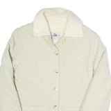 UNCLE SAM Womens Cream Long Sleeve Button Jacket L Cotton Blend Plain Casual