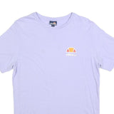 ELLESSE Womens Lilac Cotton Blend T-Shirt UK 12 Short Sleeve Crew Neck Casual