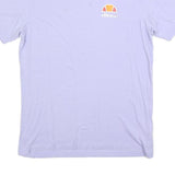 ELLESSE Womens Lilac Cotton Blend T-Shirt UK 12 Short Sleeve Crew Neck Casual