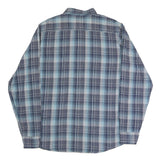 WRANGLER Mens Blue Check Shirt L Lightweight Cotton Blend Casual Button-Up