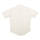 JC PENNEY Mens White Plain Shirt L Classic Fit Button Front Lightweight