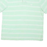 CHAPS Mens Mint Green & White Striped Short Sleeve Polo Shirt XL Cotton Blend
