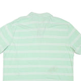 CHAPS Mens Mint Green & White Striped Short Sleeve Polo Shirt XL Cotton Blend