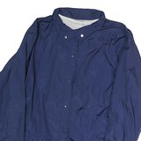 BLAIR Mens Blue Nylon Button Jacket M Plain Lightweight Casual Outerwear