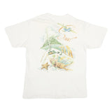 CARIBBEAN SOUL Mens White Graphic T-Shirt L Short Sleeve Crew Neck Tropical